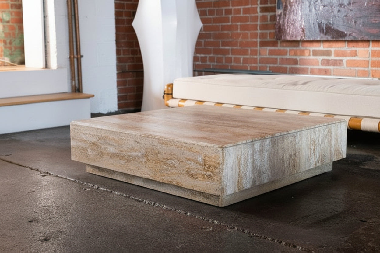 Travertine Square Coffee Table